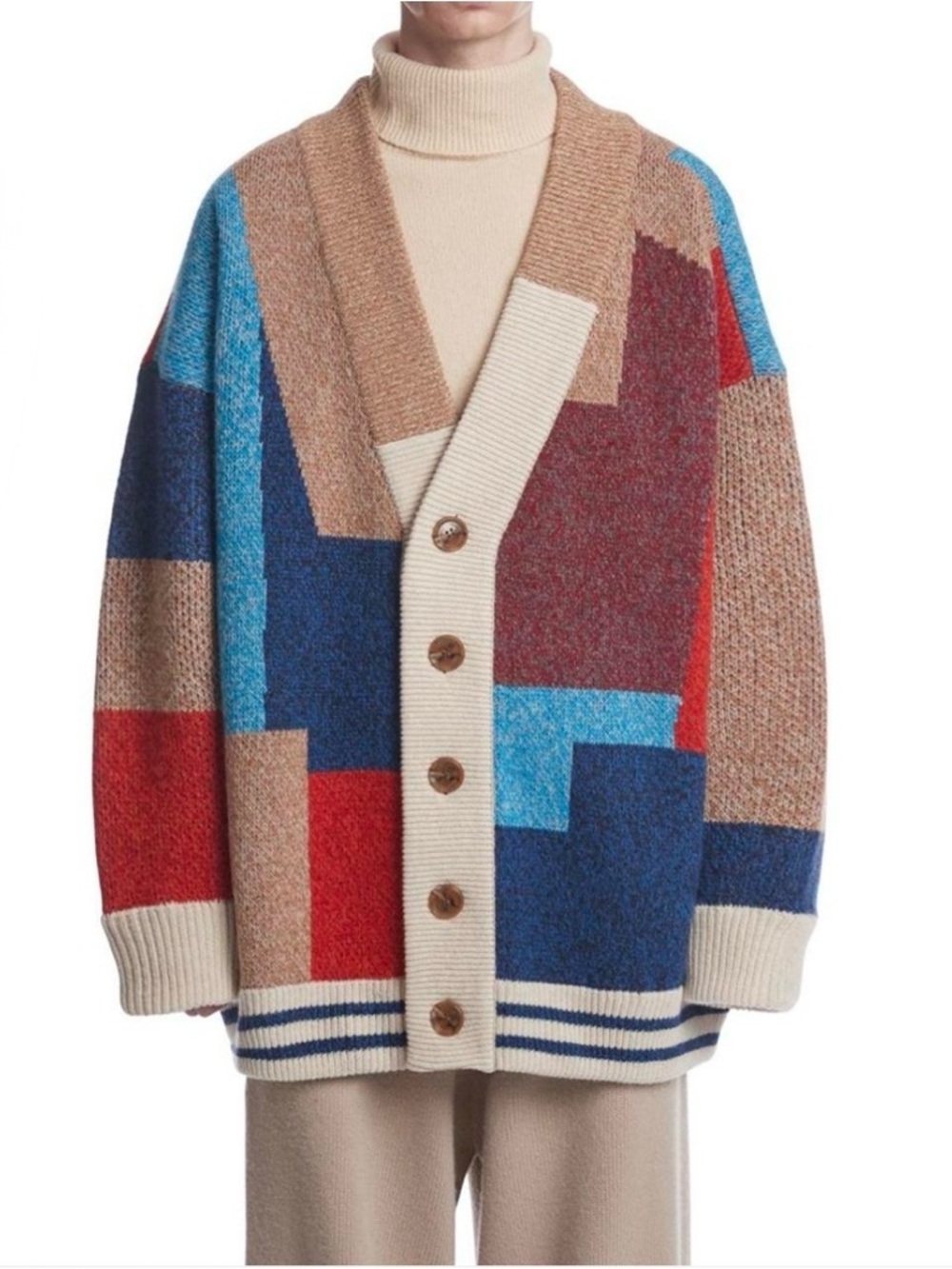Trunk Project The Elder Statesman Color Mixed Wool Cardigan Jacket Sweater Small